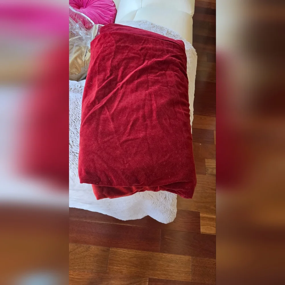Charter Club King Red Velvet Duvet + 2 Standard King Shams
